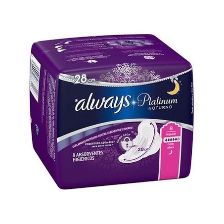 ABS.ALWAYS PLATINUM ULTRA FINO NOTURNO C/ABAS C/8