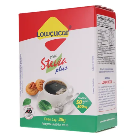 ADOÇANTE LOWÇÚCAR STEVIA PLUS C/50UN 25G 360-3