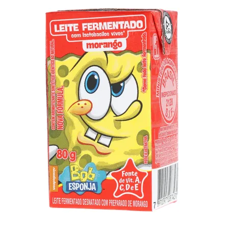 LEITE FERMENTADO BOB ESPONJA MORANGO C/6 360-2