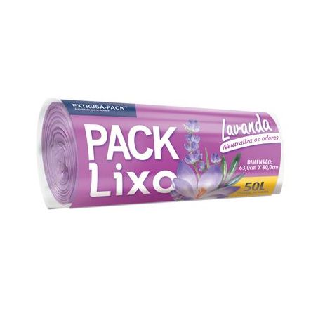 Saco Para Lixo Lavanda Pack Lixo 30 Unidades 50LT