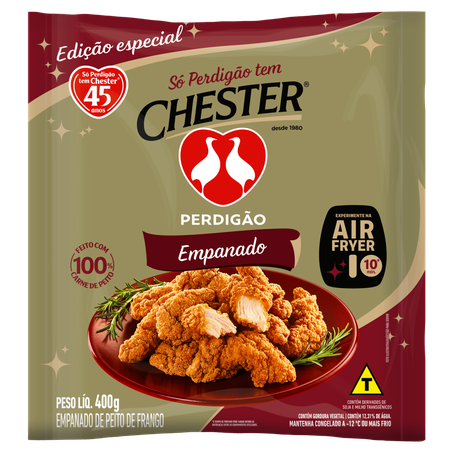 Empanado de Peito de Frango Perdigão Chester 400G Edição Especial 45 Anos