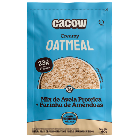 Aveia Proteica Cacow Creamy Oatmeal Sem Glúten 60g