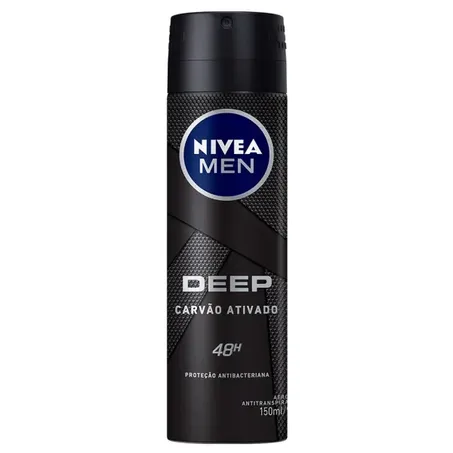 Antitranspirante Aerossol Nivea Men Carvão Ativado Frasco Spray 150ml