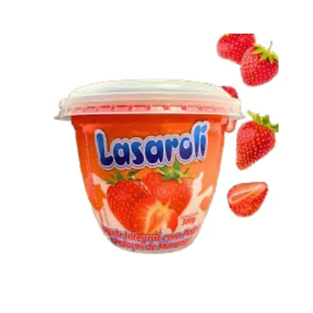 Iogurte lasaroli 300g com pedaços morango pote