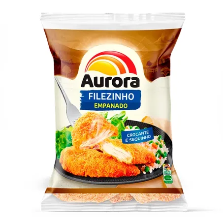 Filezinho de frango empanado aurora pacote 1.5kg