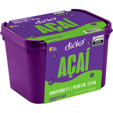 CREME AÇAÍ NATURAL COM GUARANÁ DIÊLO POTE 2L