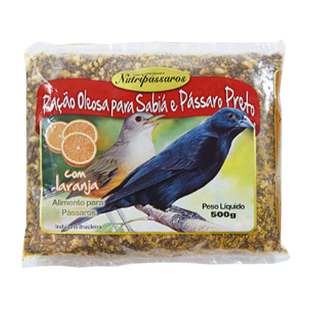 Ração oleosa para sabiá e pássaro preto nutripássaros