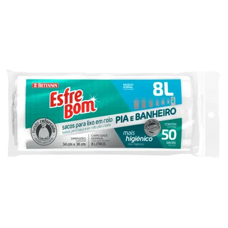 Saco Lixo Rolo 8L EsfreBom 50un