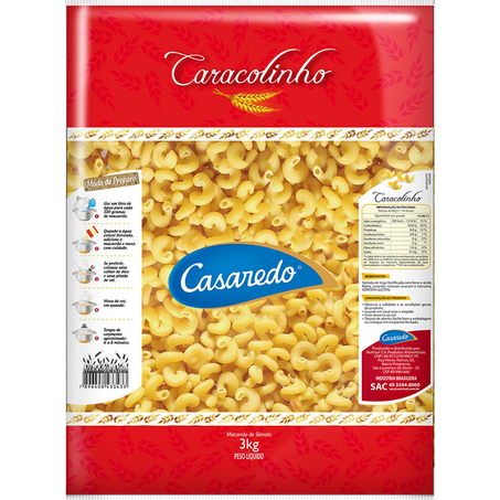 Massa casaredo semola caracol. 3kg