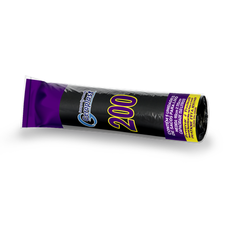 Saco para lixo preto 200l geraplast rolo 05 unidades