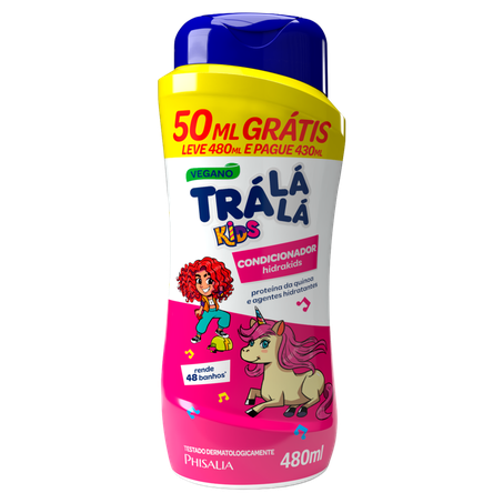 Condicionador Trá Lá Lá Hidrakids Proteína de Quinoa Leve mais por menos 480ml