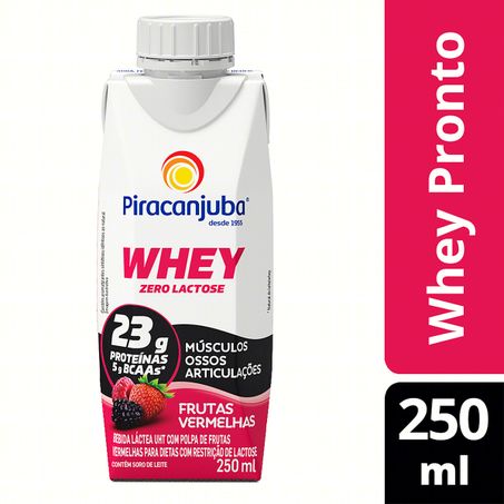 BEBIDA LÁCTEA FRUTAS VERMELHAS ZERO LACTOSE PIRACANJUBA WHEY
