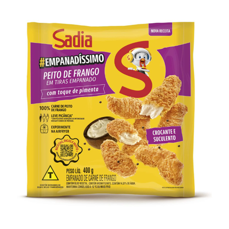 Peito de Frango Empanado Sadia c/ Toque de Pimenta 400g