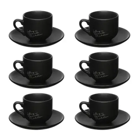 Jogo Xicara Cafe Hauskraft 90ml 6un Preto