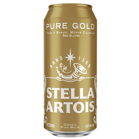 Cerveja pure gold stella artois lt 473ml