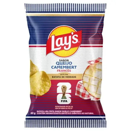 Batata Elma Chips 62g Lisa Lays Queijo Camembert Frances Fifa