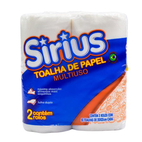 Papel Toalha Sirius 100 folhas com 2 unidade