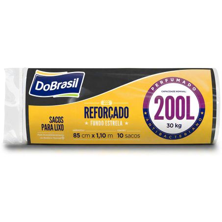 Saco para lixo DoBrasil preto rolo 10x200l