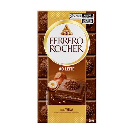 CHOCOLATE BARRA FERRERO ROCHER AO LEITE 90G