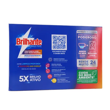 LAVA ROUPAS EM PÓ BRILHANTE LIMPEZA TOTAL CAIXA 1,6KG GRATIS 150G  360-17