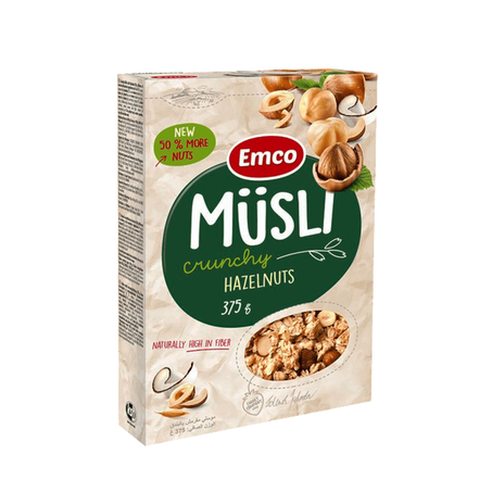 Musli crocante avelãs emco 375g