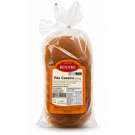 PÃO CASEIRO COM LEITE ROUFRE 350G