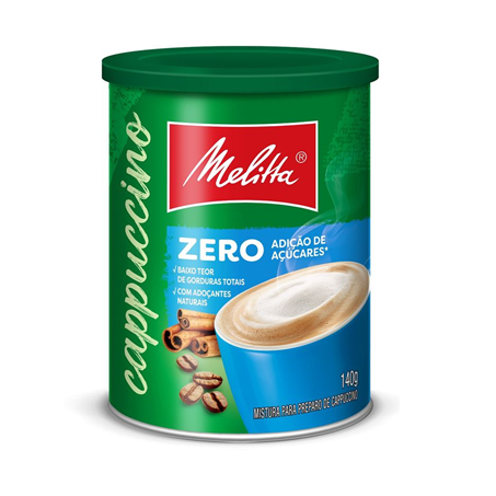 CAPPUCCINO MELITTA ZERO ADIÇÃO AÇÚCAR 140G