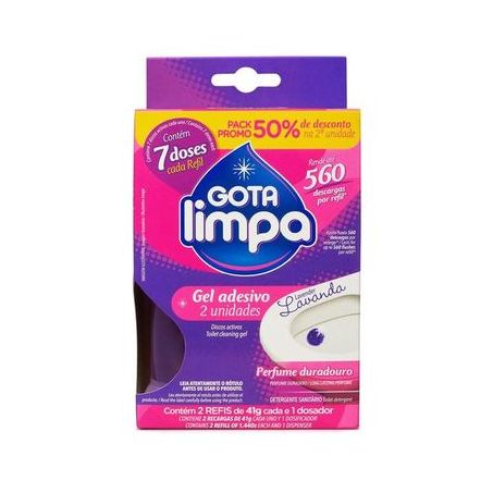 Promoção 2Gel Desodorizador Gota Limpa Lavanda 41g 50%Desconto