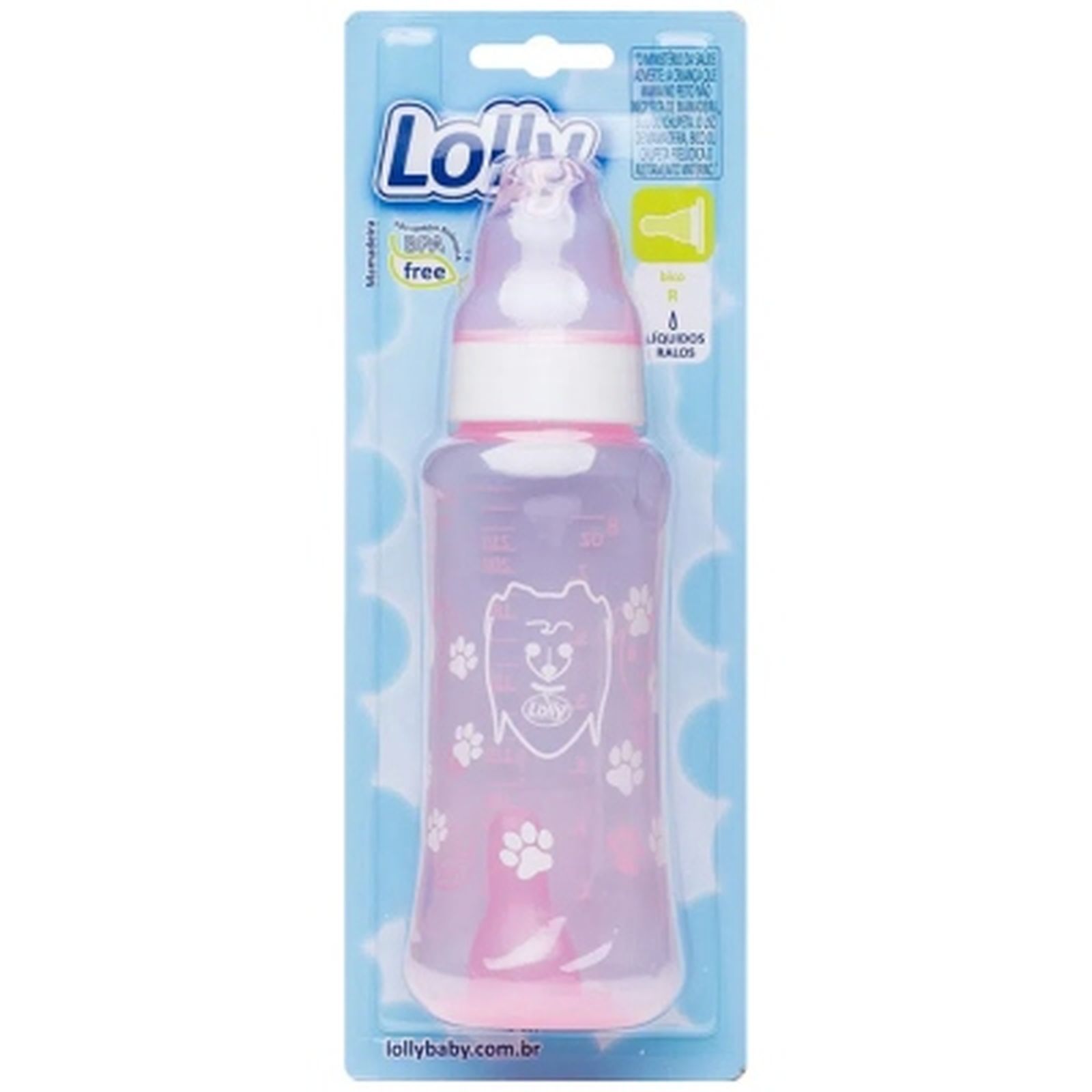 Mamadeira Lolly Nenny Rosa 240ml | Centro de Compras Zaleski