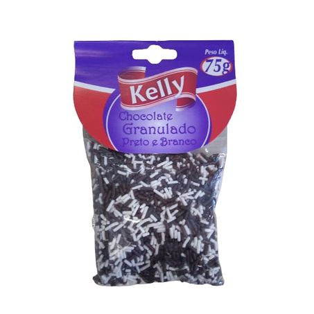 Chocolate granulado preto e branco kelly 75g sache