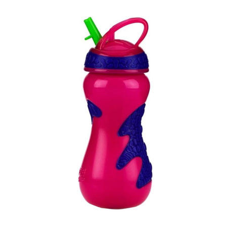 Copo Nuby Gator com Canudo Rígido Retrátil Rosa 450Ml