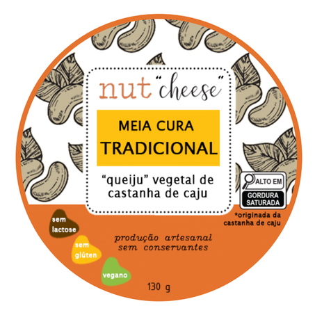 QUEIJO VEG MEIA CURA TRADICIONAL 130G - NUTCHEESE