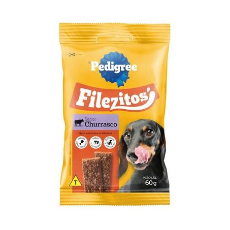 Bifinho para Cães Adultos Churrasco Pedigree Filezitos Pacote 60g