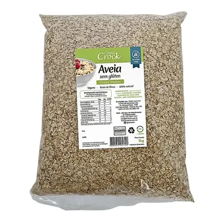 Aveia Crock Sem Glúten Flocos Médio 1kg