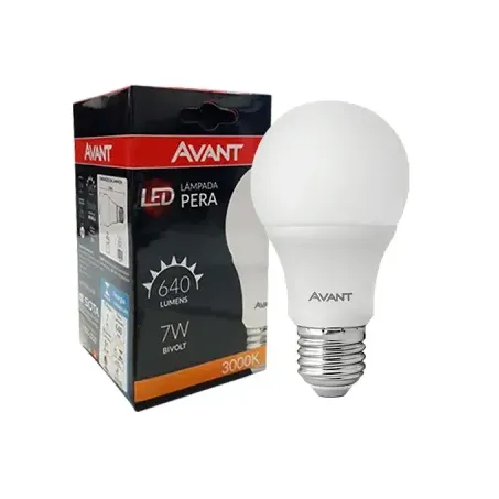 LÂMPADA AVANT LED PERA BIVOLT 7W AMARELA