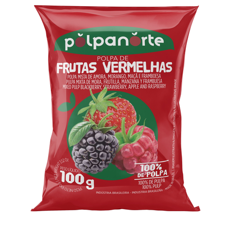 Polpa de Frutas Polpanorte Frutas Vermelhas 100G
