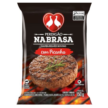 HAMBURGUER PERDIGAO BOVINO PICANHA NA BRASA 150G