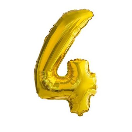 BALAO METALIZADO ALEGRIA&FESTA 40 CM Nº4 DOURADO  
