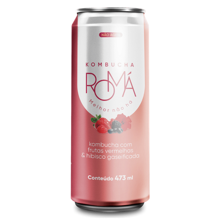 BEBIDA ARTESANAL KOMBUCHA ROMA FRUTAS VERMELHAS E HIBISCO 310ML