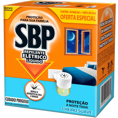 SBP 45 NOITES APARELHO + REFIL 32,9ML CHEIRO SUAVE