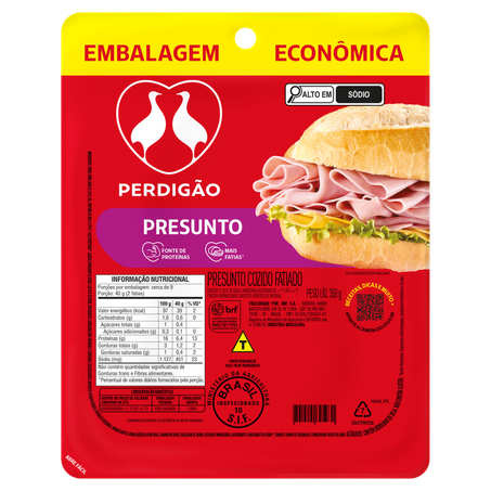 Presunto fatiado perdigão 350g