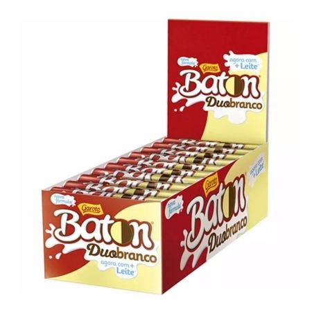 Chocolate Baton Garoto Duo Caixa com 30un - 480gr