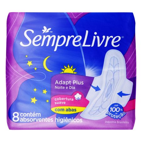 ABSORVENTE COM ABAS NOITE E DIA SUAVE SEMPRE LIVRE ADAPT PLUS