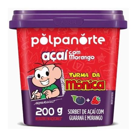 Açaí mix morango turma da mônica polpa norte 200g