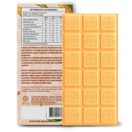 CHOCOLATE BRANCO 35% DOCE DE LEITE 80G - MENDOÁ 360-1