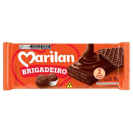 Wafer marilan sabor brigadeiro 70g