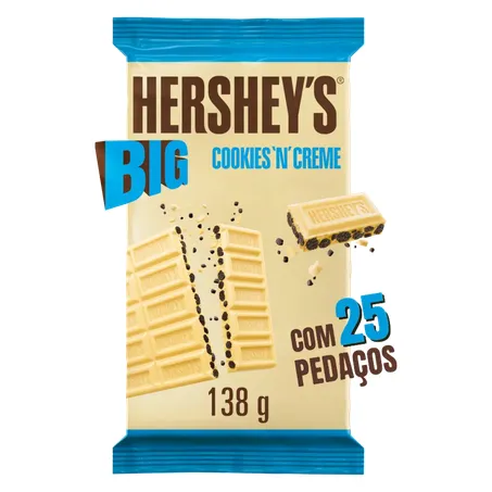 Barra chocolate hersheys 138g cookies creme