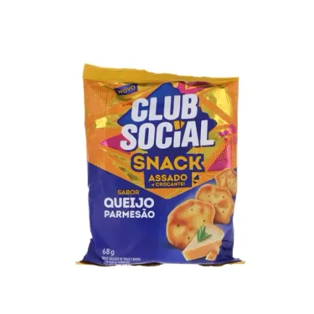 Snack Salgado Club Social Queijo Parmesão Pacote 68gr