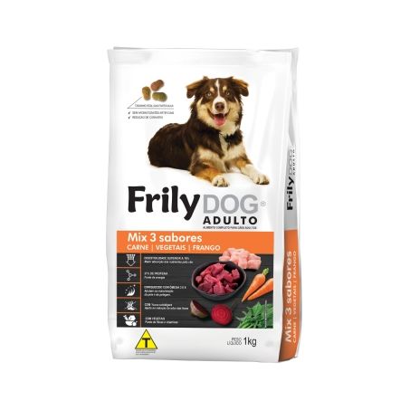 Racao frily dog 1kg mix carne frango