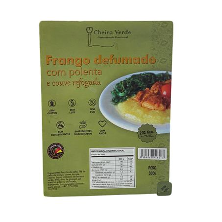 Frango Defumado Polenta e Couve Cheiro Verde 300g